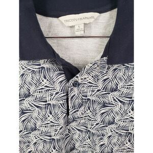 Tricots St‎ Raphael Palm Leaves Tropical Polo Mens Size L 95% Mercerized Cotton